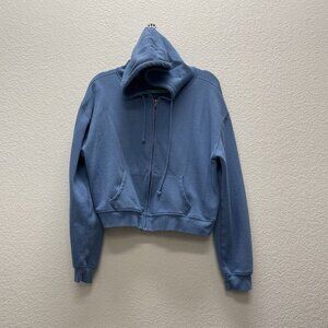 FULL TILT Essentials Cropped Zip Hoodie Size XXL Powder Blue Street Skater